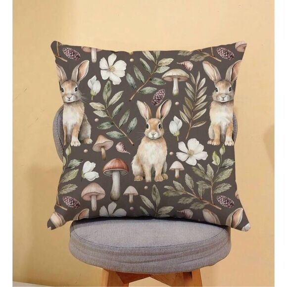 Easter Bunny Fairycore Cottage Whimsicoth Goblin Pillow Cover - Picture 5 of 9